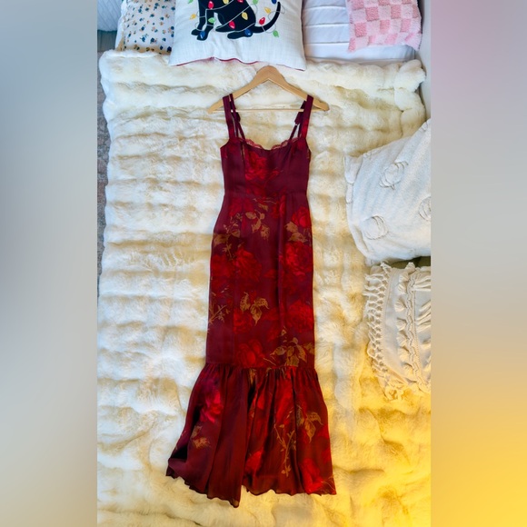 Reformation Irisa Dress In Barcelona Border, brand new, never worn, no flaws. - Picture 8 of 16